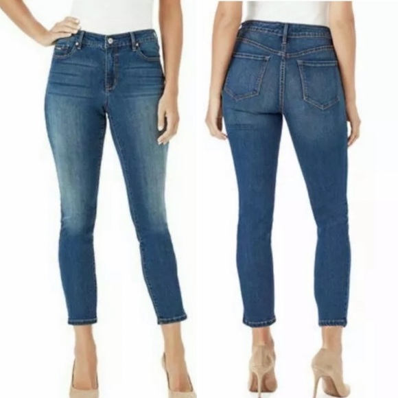 Nine West Gramercy Skinny Jeans Embroidered Bohemian Size 4 - Picture 2 of 15